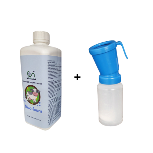 Moofom Pre and Post Milking Udder Washing Solution with Teat Dip Cup